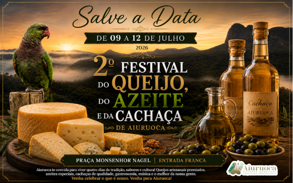 2º Festival do Queijo, do Azeite e da Cachaça de Aiuruoca já tem data marcada.